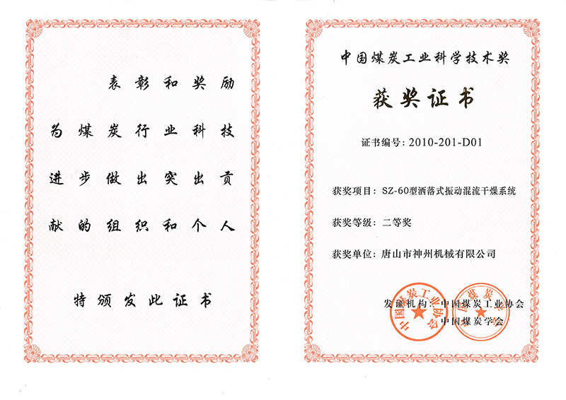 中國(guó)煤炭工業(yè)科學(xué)技術(shù)二等獎(jiǎng)